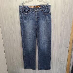 Pierre Cardin Jeans Size 10 Womens Style 286213 Wide Leg Western Cowgirl Denim